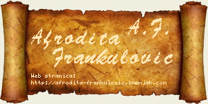 Afrodita Frankulović vizit kartica